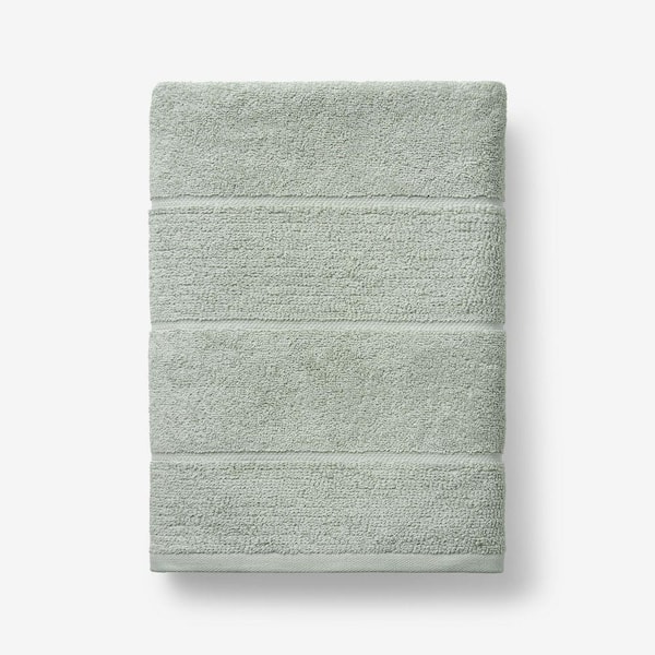 Company Cotton Green Mist Textured Stripe Bath Towel