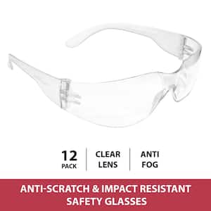 Hyline Safety Glasses - Anti Fog, Anti Scratch, Clear Impact Resistant, Polycarbonate Lens (12-Pairs, 1-Box)