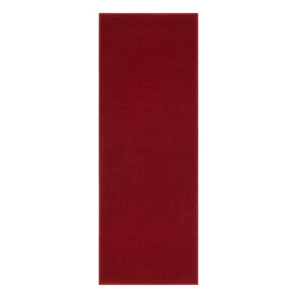 Ottomanson Ottohome Collection Non-Slip Rubberback Modern Solid Design 2x6  Indoor Runner Rug, 2 ft. 2 in. x 6 ft., Red OTH8400-2X6 - The Home Depot