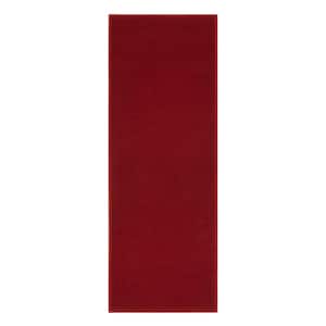 Basics Collection Non-Slip Rubberback Modern Solid Design 2x6 Indoor Runner Rug, 2 ft. 2 in. x 6 ft., Red