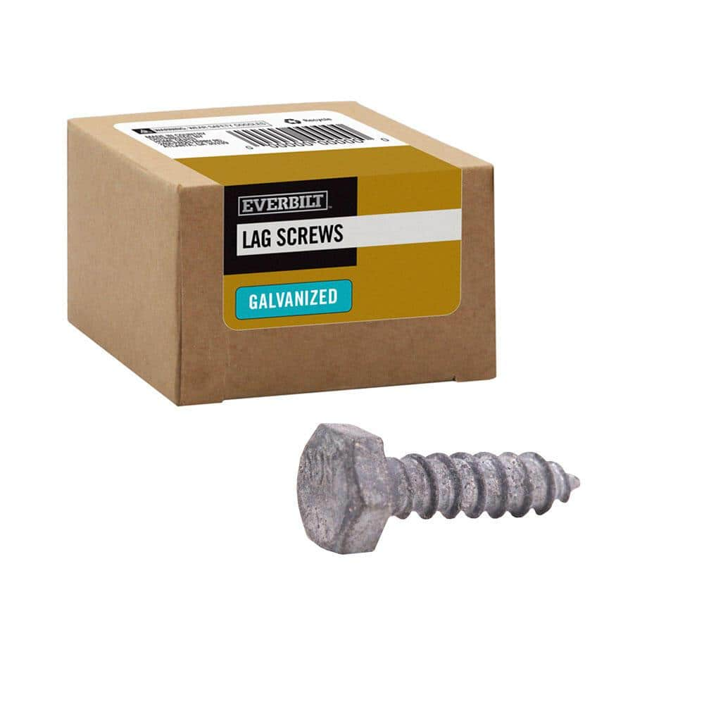 Everbilt 1/4 in. x in. Hex Galvanized Lag Screw (25-Pack) 803700 The  Home Depot