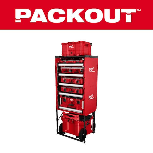 PACKOUT Rack Kit with PACKOUT Tool Box Set (8-Piece) and additional PACKOUT Rack Drawer
