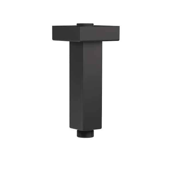3 in. Ceiling Mount Straight Shower Arm with Escutcheon in Matte Black