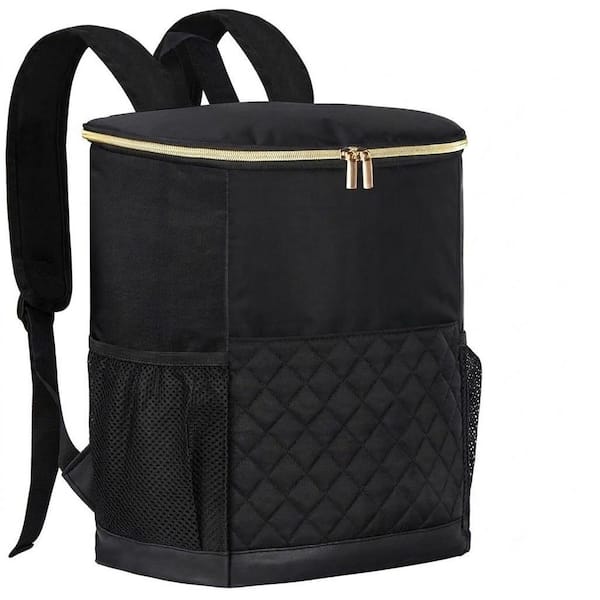 Black Insulated Leak Proof Waterproof Cooler Backpack Holds 30 Cans Soft Sided Lunch Bag for Travel Beach Camping Picnic