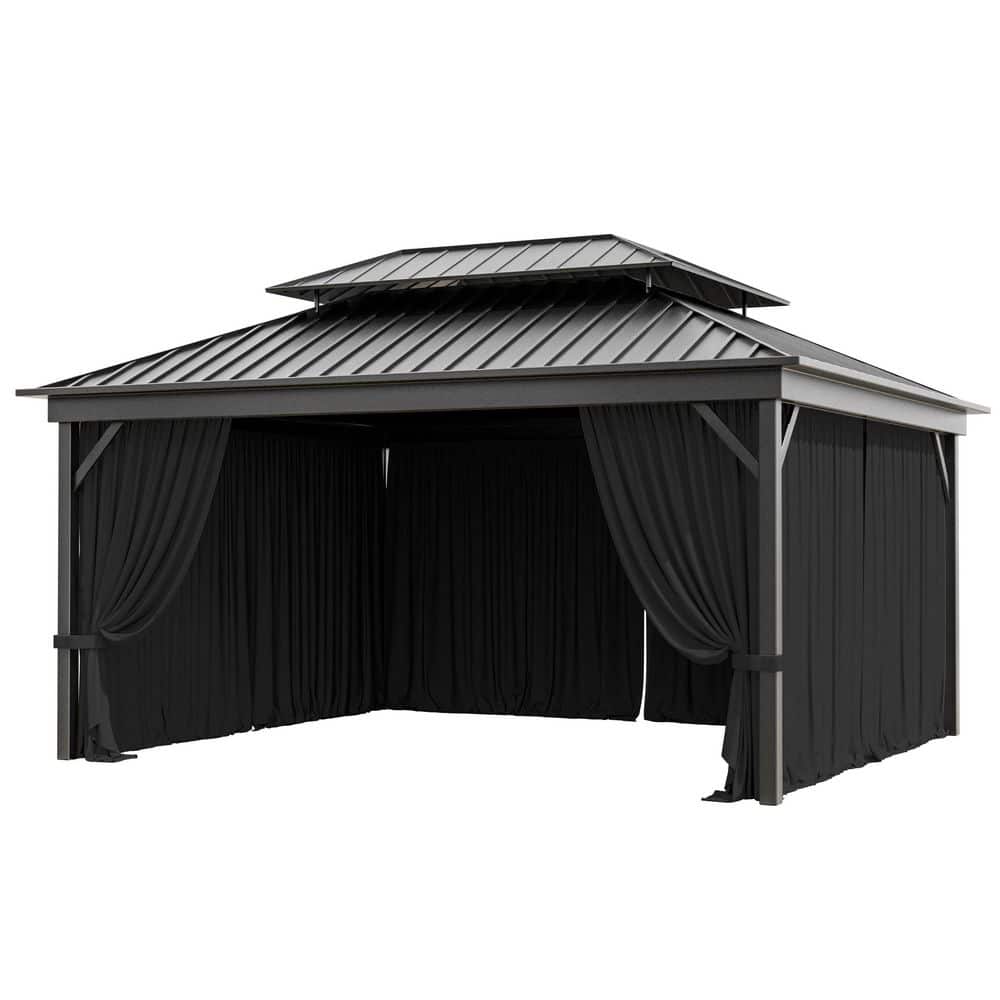 Kimunuk 12 ft. x 14 ft. Universal Outdoor Privacy Curtains, Gazebo