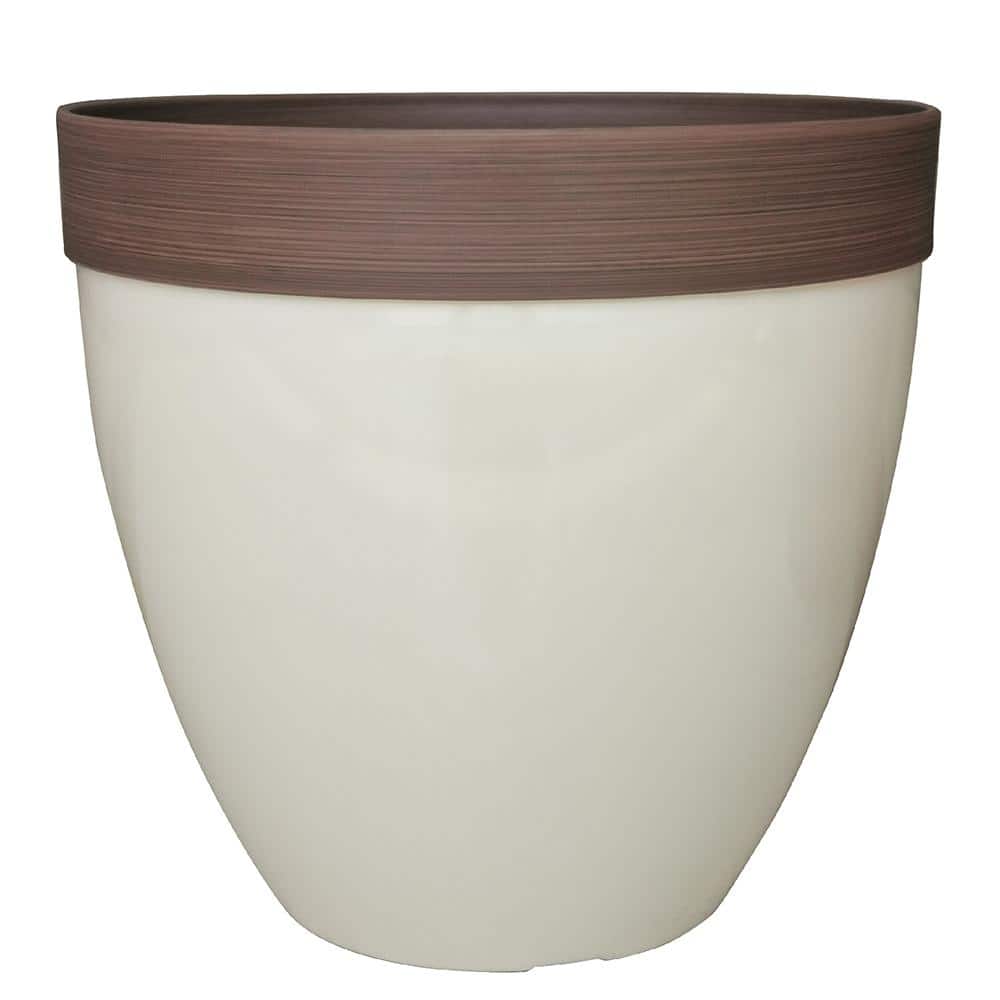 Southern Patio Hornsby Large 15 in. x 13.8 in. 31 Qt. Beige HighDensity Resin Outdoor Planter