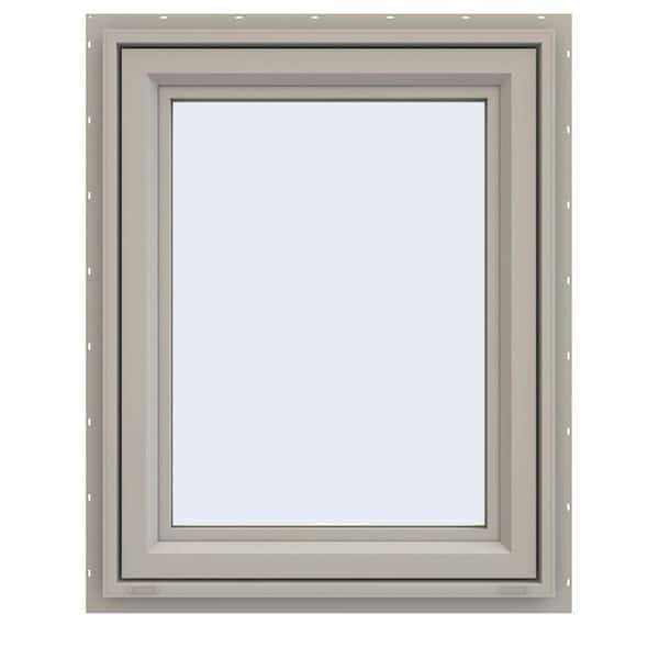 JELD-WEN 29.5 in. x 35.5 in. V-4500 Series Desert Sand Vinyl Awning Window with Fiberglass Mesh Screen