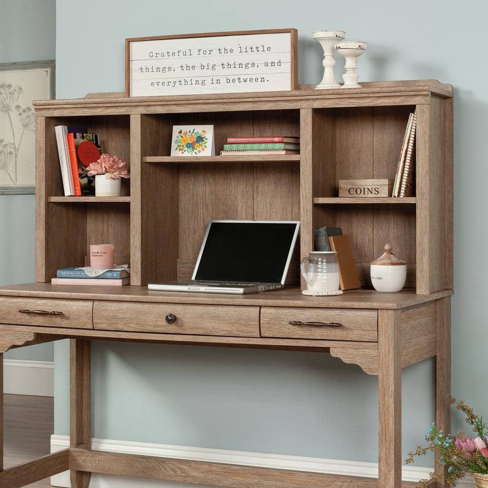 Brushed Oak 54" Traditional Country Office Hutch