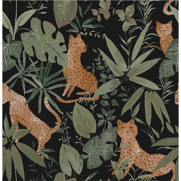NuWallpaper Midnight Jhalana Peel and Stick Vinyl Wallpaper Sample