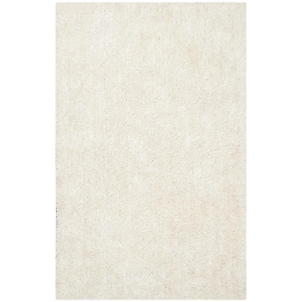 SAFAVIEH New Orleans Shag Off White 6 ft. x 9 ft. Solid Area Rug SG531