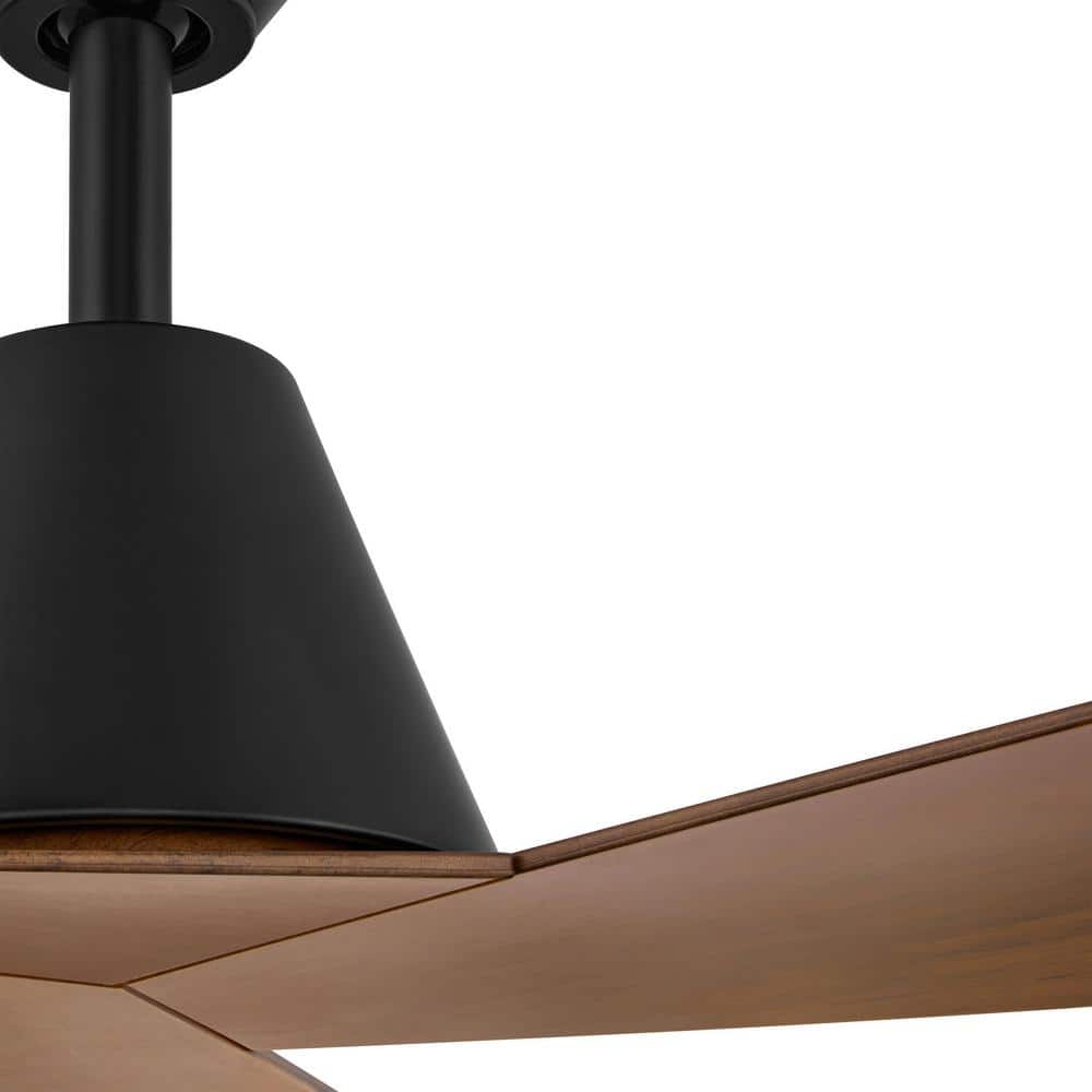Easton 52" Matte Black and Whiskey Barrel Ceiling Fan with Remote