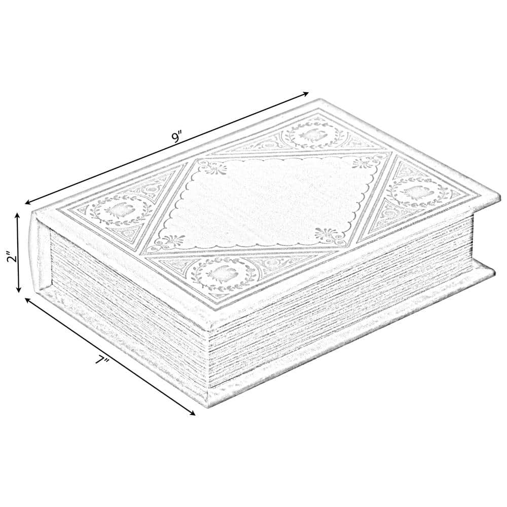 Off-White Wooden Vintage Book Shaped Storage Box