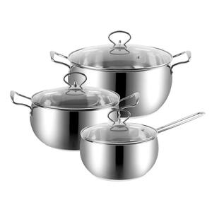 6-Piece Silver Aluminum Stainless Steel Standing Pot Rack with Induction Base and G-Shape Tempered Glass Lid