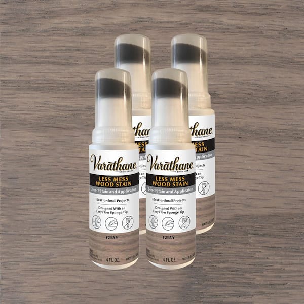 4 Ounce Less Mess Gray Wood Stain and Applicator (Case of 4)