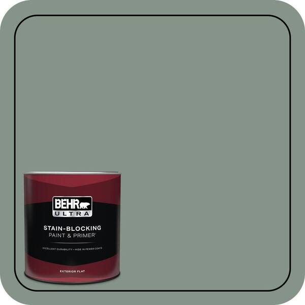 BEHR ULTRA 1 qt. #460F-4 Wethersfield Moss Flat Exterior Paint & Primer