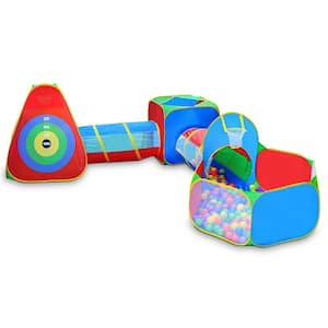 5-Piece Kids Ball Pit Tents Pop Up Playhouse with 2 Crawl Tunnel and 2 Tent For Boys Girls Toddlers