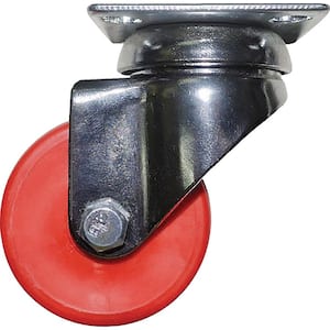2 in. Scarlet Red Polypropylene and Steel Swivel Plate Caster with 88 lb. Load Rating (4-Pack)