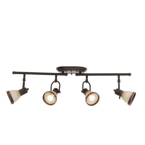 Hampton Bay Brookhaven Collection 4-Light Oil Rubbed Bronze Fixed Track Lighting Light