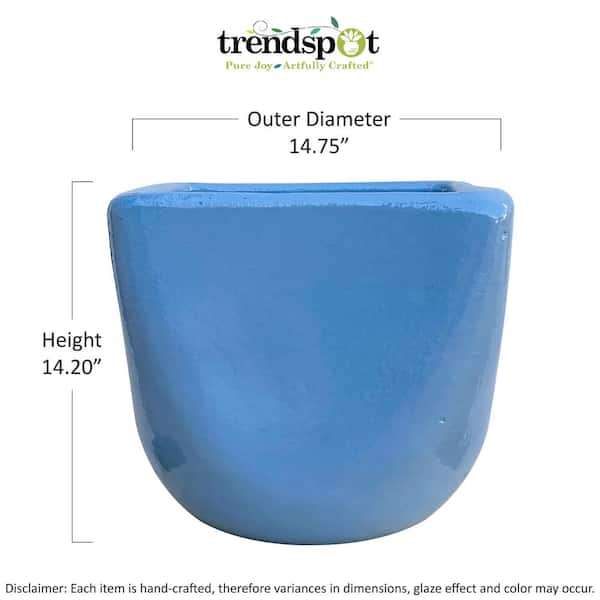 Trendspot 18 in. Blue Pinequilt Ceramic Planter CR00869S-180M - The Home  Depot