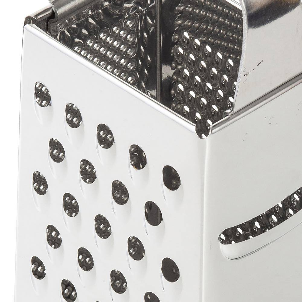Stainless Steel 4-Sided Box Grater with Plastic Handle