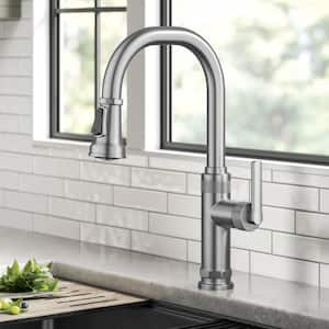 Allyn Industrial Pull-Down Single Handle Kitchen Faucet in Spot-Free Stainless Steel