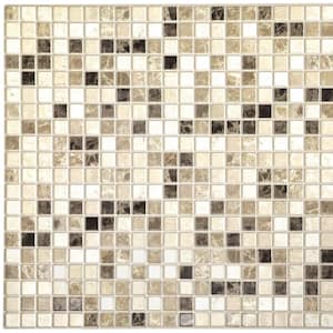 3D Falkirk Retro III 38 in. x 19 in. Charcoal Brown Faux Mosaic PVC Decorative Wall Paneling (10-Pack)