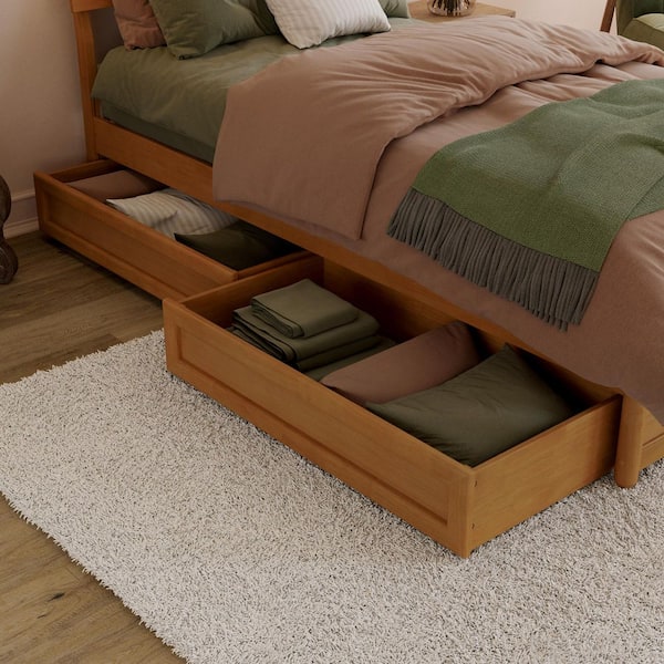 AFI Norla Light Toffee Natural Bronze Wood Frame Full Platform Bed