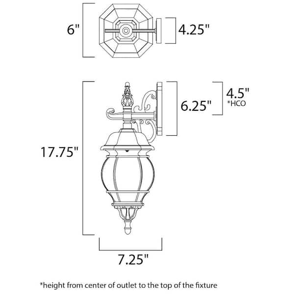 Crown Hill 1-Light Black Outdoor Wall Lantern Sconce