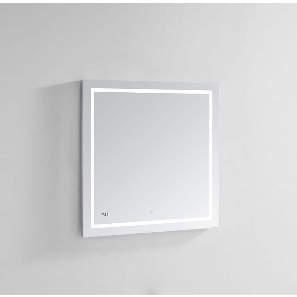 Daytona Elegance 30x40 Silver LED Bathroom Vanity Mirror with Anti-Fog and Dimmable Light