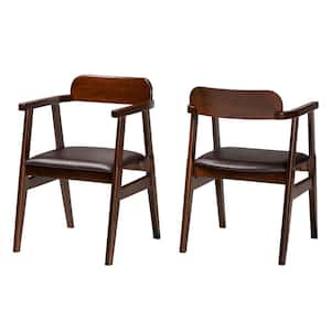 Cleo Espresso and Dark Brown Dining Chair (Set of 2)