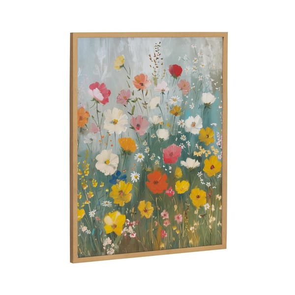 Kate and Laurel Gallery Boho Wildflower Garden by The Creative Bunch Studio Gold Framed Art Print 16 in. x 20 in.