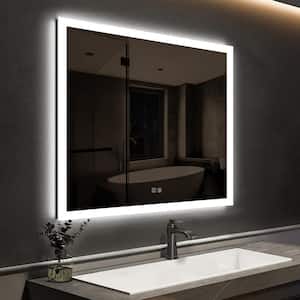30 in. W x 30 in. H Square Frameless LED Light with 3-Color and Anti-Fog Wall Mounted Bathroom Vanity Mirror
