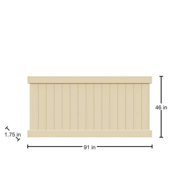 Barrette Outdoor Living Bryce 5 ft. H x 8 ft. W Sand Vinyl Fence Panel (Unassembled)