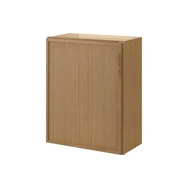 Leyton 24 in. W x 12 in. D x 30 in. H Ready to Assemble Plywood Slim Shaker Wall Kitchen Cabinet in White Oak