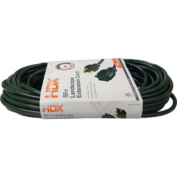 HDX 10 ft. 16-Gauge/2 Green Braided Extension Cord LTS-B2/A19 - The Home  Depot