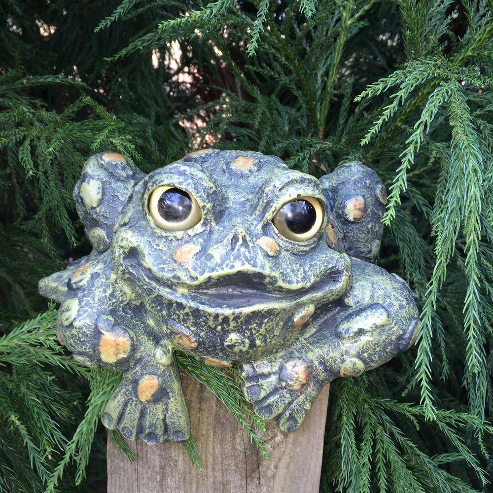 Large Hand-Painted Resin Toad Hollow Shelf-Sitter Statue
