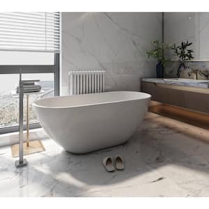 59.06 in. Acrylic Flatbottom Non-Whirlpool Bathtub in White