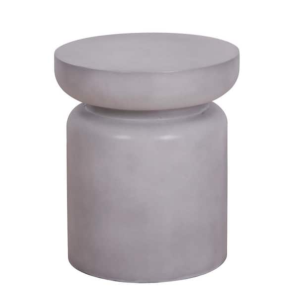 HOTEBIKE 17 in. H Faux Concrete Texture Accent Side Table Indoor and Outdoor