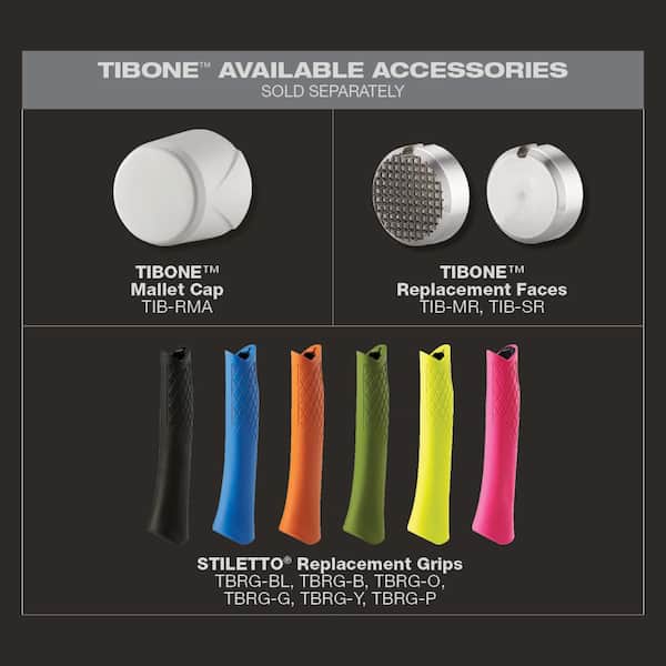Milwaukee - 15 oz. TiBone Milled Face with Curved Handle, Mallet Cap, and 12 in. Titanium Clawbar Nail Puller with Dimpler (3-Piece)