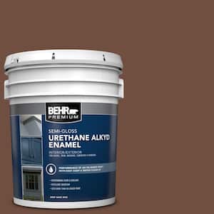 5 gal. #N160-7 Brown Velvet Urethane Alkyd Semi-Gloss Enamel Interior/Exterior Paint