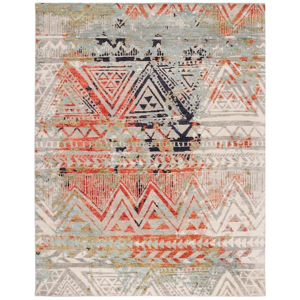 Samarkand 10 x 14 Red/Green Tribal Area Rug