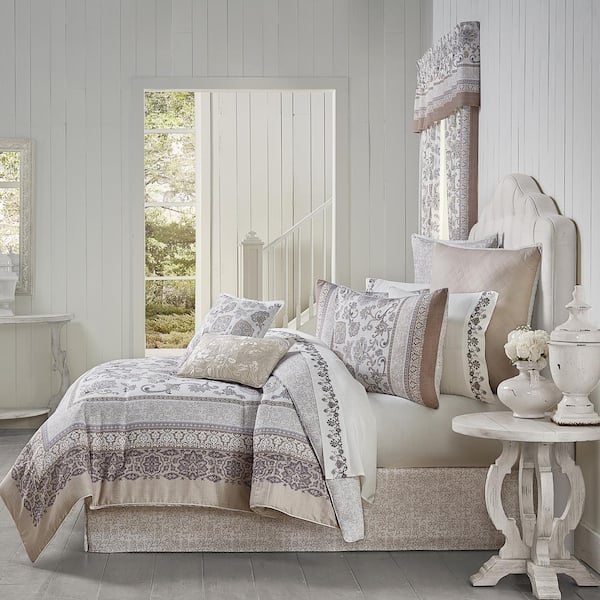 Unbranded Chelsea Grey Polyester Full 4-Piece Comforter Set