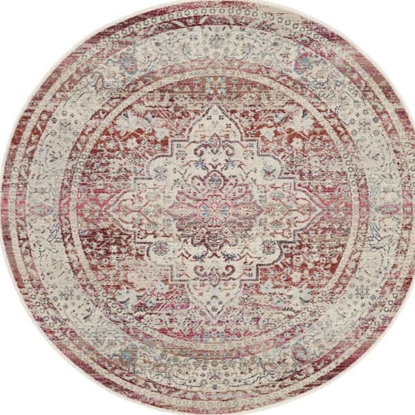 2 ft. x 4 ft. Blue Floral Washable Area Rug