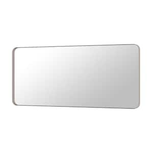 72 in. W x 32 in. H Premium Aluminum Framed Rectangular Bathroom Vanity Wall Mirror in Brushed Nichel