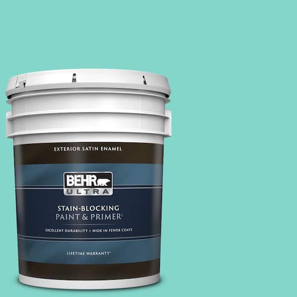 BEHR ULTRA 5 gal. Home Decorators Collection #HDC-MD-09 Island Oasis Satin Enamel Exterior Paint & Primer