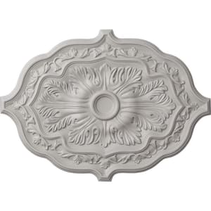 36 in. W x 26 in. H x 1-1/2 in. Pesaro Urethane Ceiling Medallion, Ultra-Pure White, Ultra Pure White