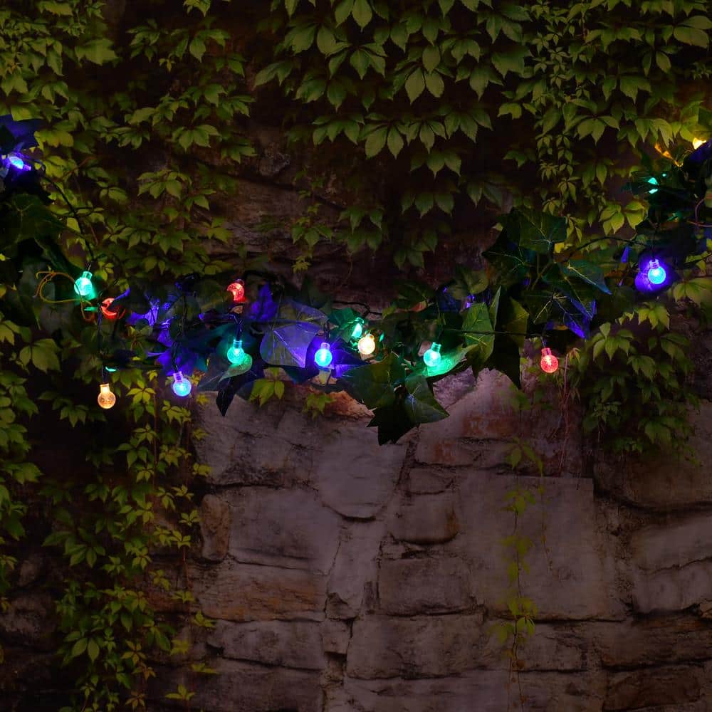 Solar Powered Multicolor LED Globe Outdoor String Lights
