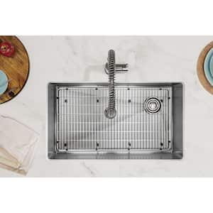 Crosstown Stainless Steel 32 in. Single Bowl Undermount Kitchen Sink Kit with Faucet