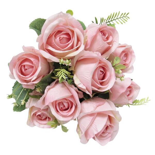 ローズフラワー LIVING LUXURY 19 in. Pastel Blush Pink Artificial Rose