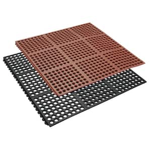 Dura-Chef Interlock 5/8 in. x 36 in. x 36 in. Red Kitchen Mat (4-Pack)
